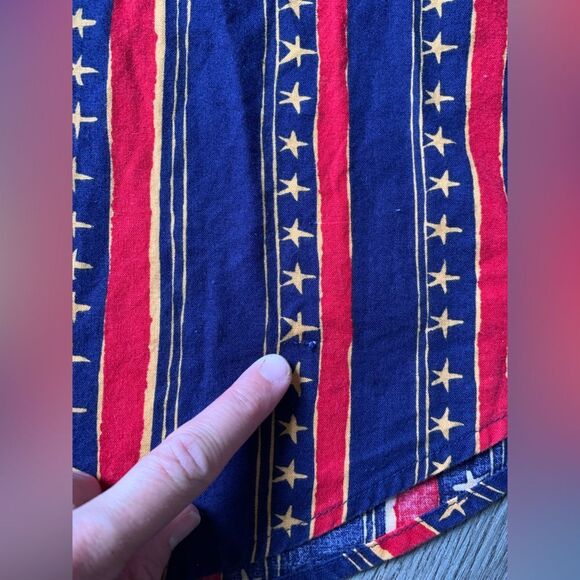 VTG Retro Duck Head Stars Stripes USA Western Funky Button Down Shirt Size XL - Picture 4 of 10